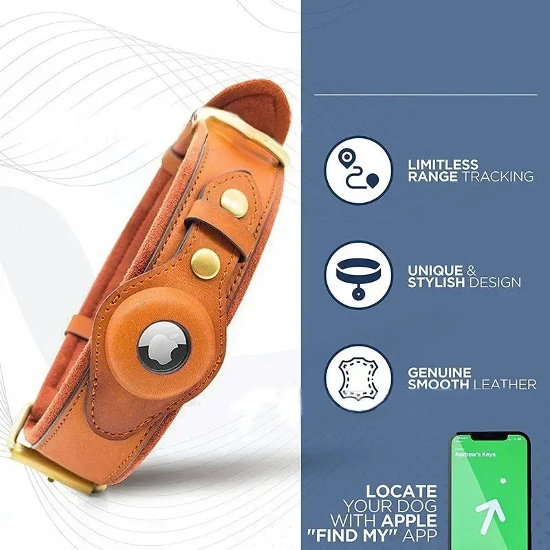 TassNord™ Premium AirTag-halsband i äkta läder