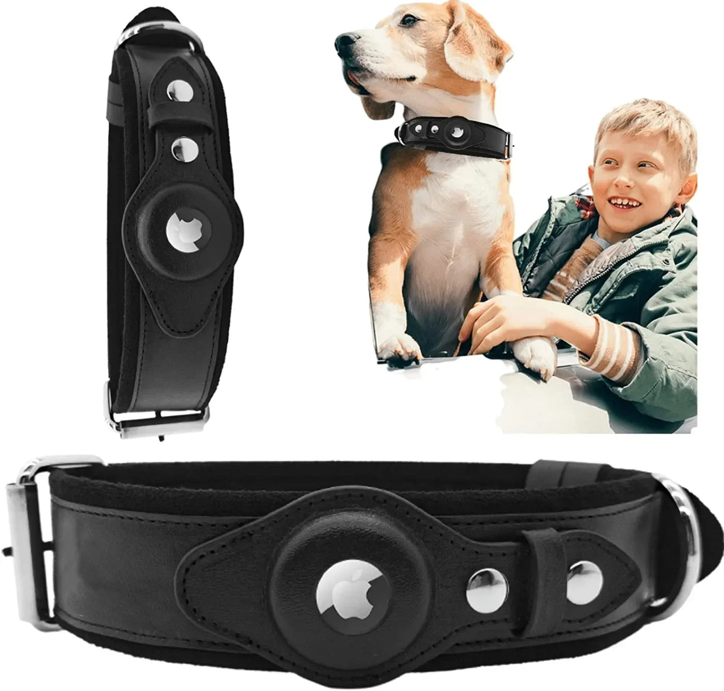TassNord™ Premium AirTag-halsband i äkta läder