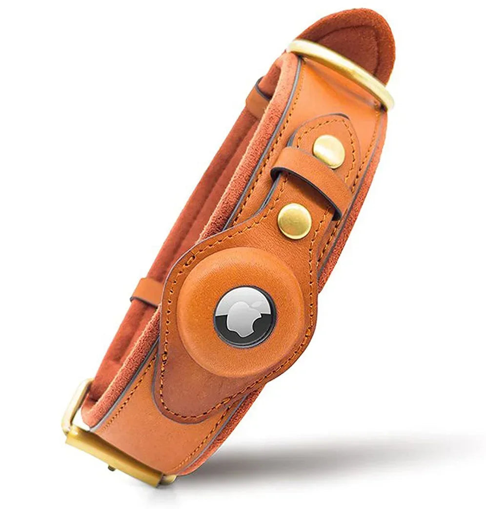 TassNord™ Premium AirTag-halsband i äkta läder