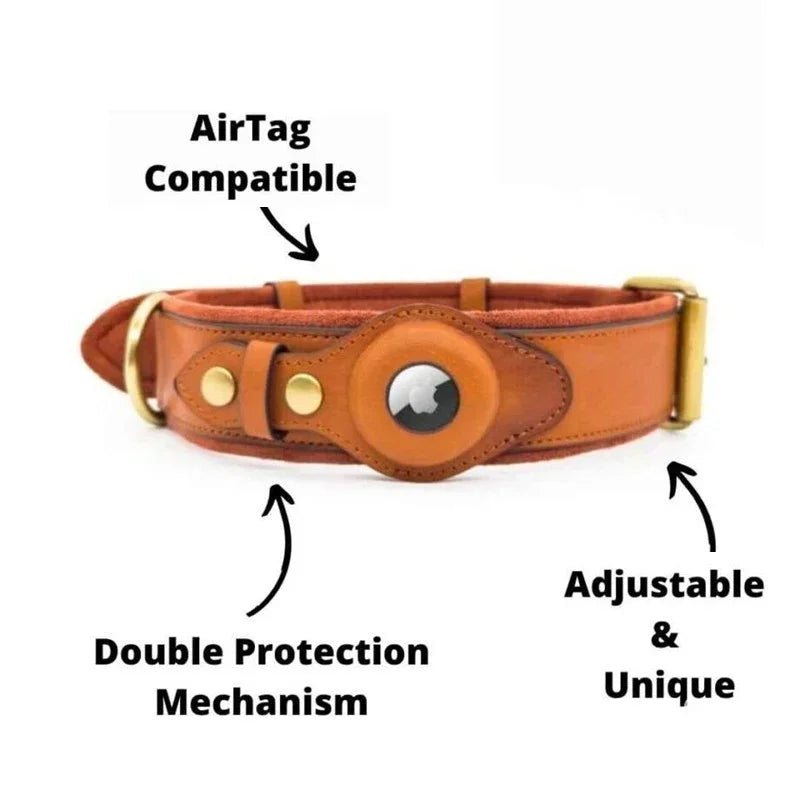 TassNord™ Premium AirTag-halsband i äkta läder