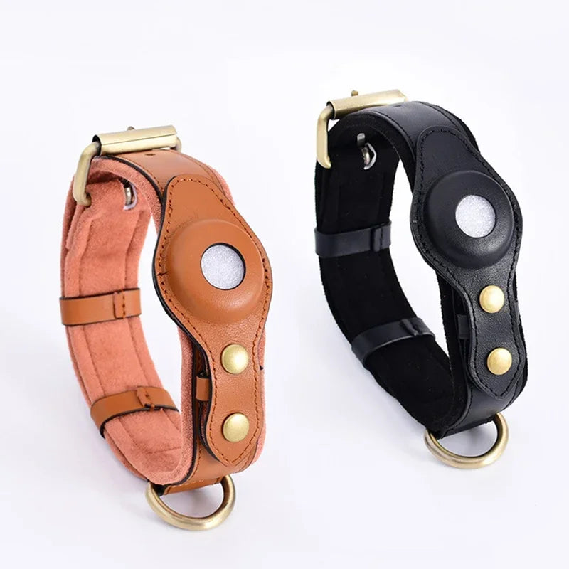 TassNord™ Premium AirTag-halsband i äkta läder
