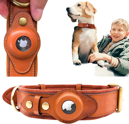 TassNord™ Premium AirTag-halsband i äkta läder